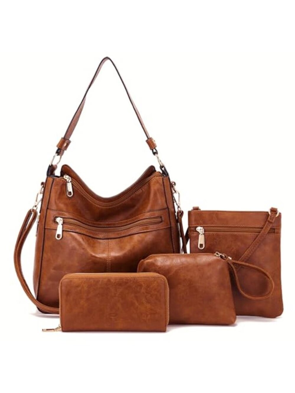 Womens Handbag Set Crossbody Purse Wallet Coin Pouch 4 Piece Tote Bag Set